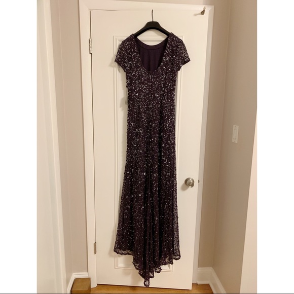 Adrianna Papell Purple Sequin Gown - Picture 4 of 8